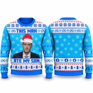 2026 Christmas This Man Ate My Son Mark Zuckerberg Ugly Sweater