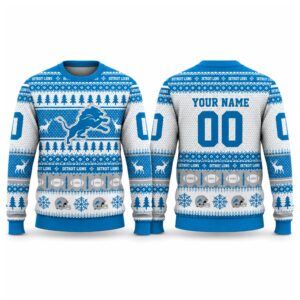 2026 Christmas Lions Custom Ugly Sweater