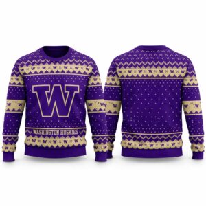 2026 Christmas Washington Huskies Custom Ugly Sweater