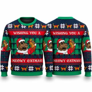 2026 Christmas Wishing You A Meowy Catmas Ugly Sweater