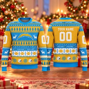 2026 Christmas Chargers Custom Ugly Sweater 2