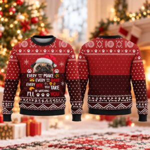 2026 Christmas Pug I’ll Be Watching You Ugly Sweater 2