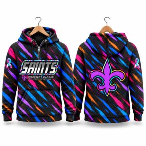 Saints Football 2026 Crucial Catch Quarter Zip Waffle Hoodie 2
