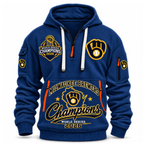 Brewers Wisconsin Trophy World Series Champions 2026 Quater Zip Hoodie