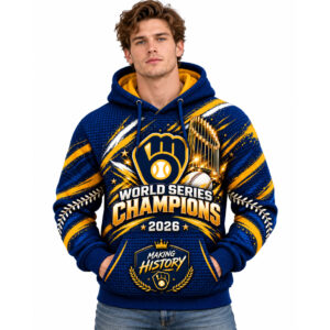Brewers Making History World Series Champions 2026 Waffle Hoodie (2)